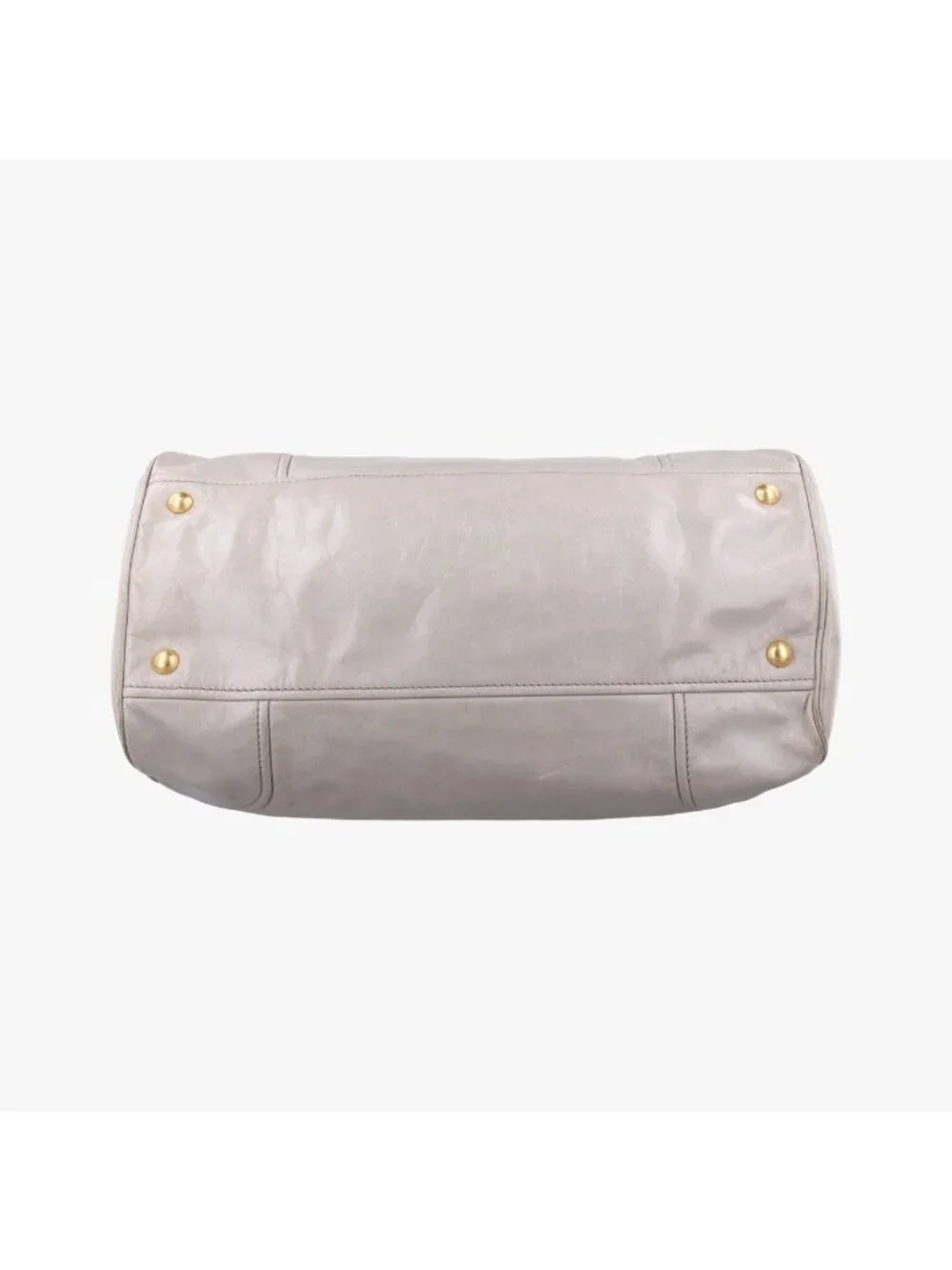 Prada Calf Shine Cles I Beige Leather Shoulder